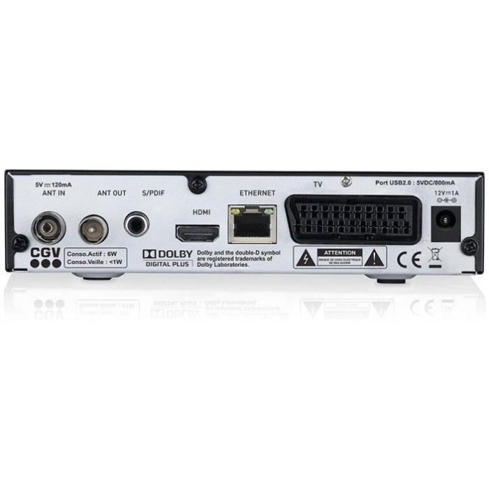 HD DVB-T2-ontvanger - CGV - ETIMO 2TC - Dubbele tuner - Internetradio - DVB-T2 HEVC 265