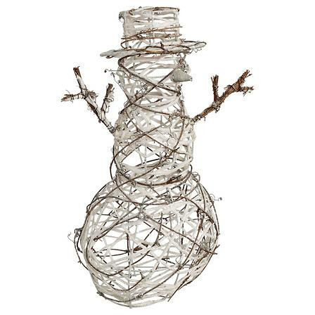 Ozdoba BAŁWANEK Z RATTANU 40 cm naturalny/biały