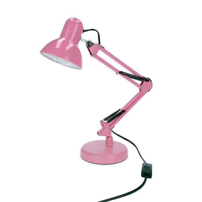 Abajur de mesa - EDO SOLUTIONS - PIXI - Rosa - Alumínio - Ajustável