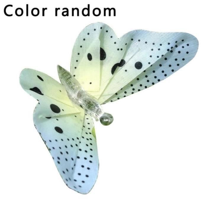 Guirnalda de luces para exteriores - 12 LED - Alimentación solar - Mariposa de fibra - Colorida