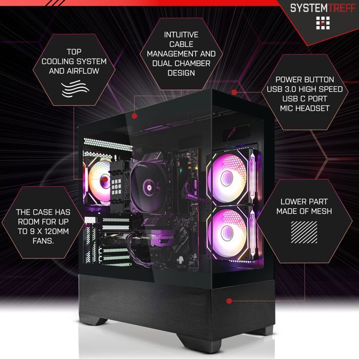 PC Gamer - AMD Ryzen 7 5700X - Nvidia GeForce RTX 5060 8Go - 32Go RAM - 1To M.2 NVMe- Windows 11 - WiFi-46