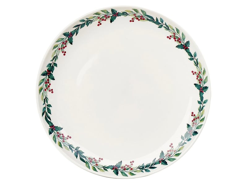 Talerz świąteczny deserowy Winter Garland porcelanowy biały