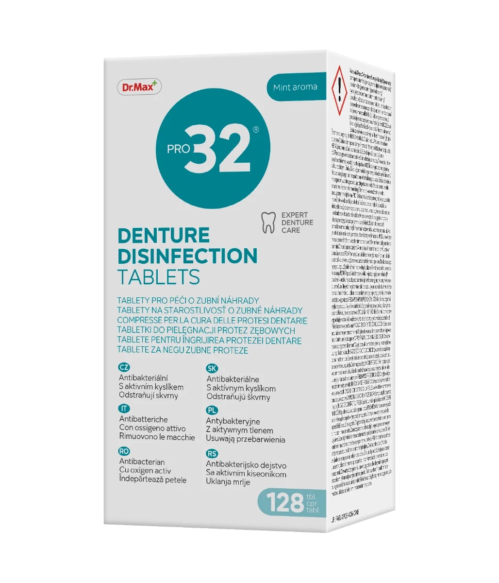 DR. MAX Dr. Max Pro32 Désinfection des prothèses dentaires 128 comprimés hygiène buccale