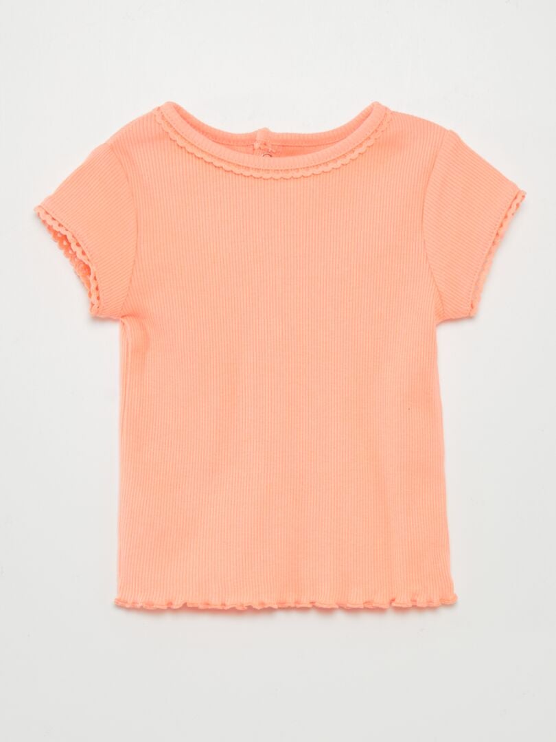 Camiseta de canalé - NARANJA