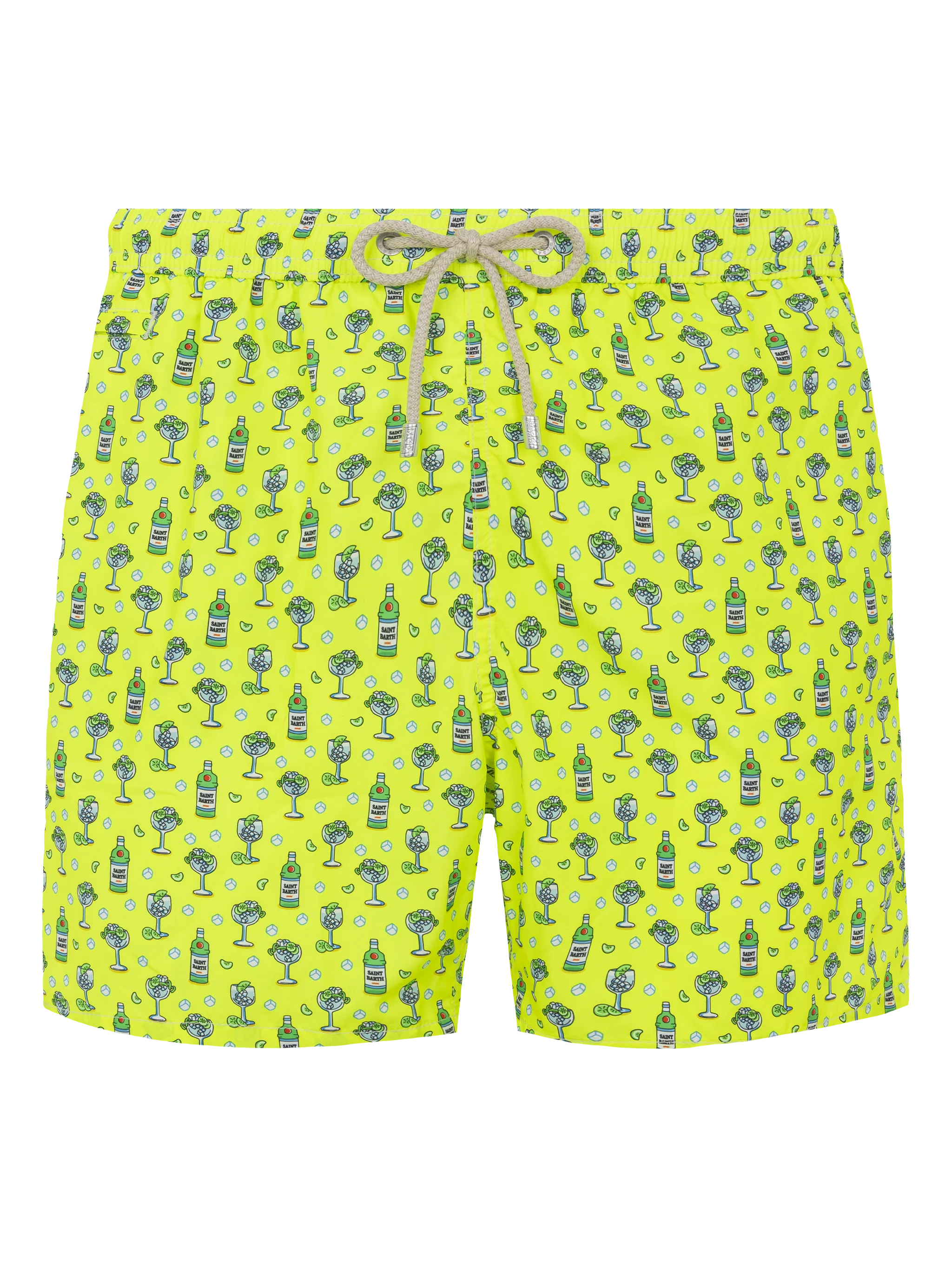 Zwempak met een luchtige uitstraling, gemaakt van lichtgewicht stof met een cocktailprint.