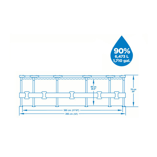 Piscine hors sol tubulaire Bestway Steel Pro 366x76 cm