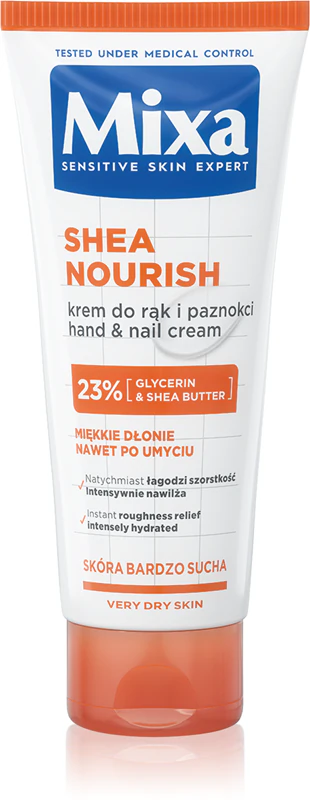 Creme para as mãos Mixa Shea Nourish para pele muito seca