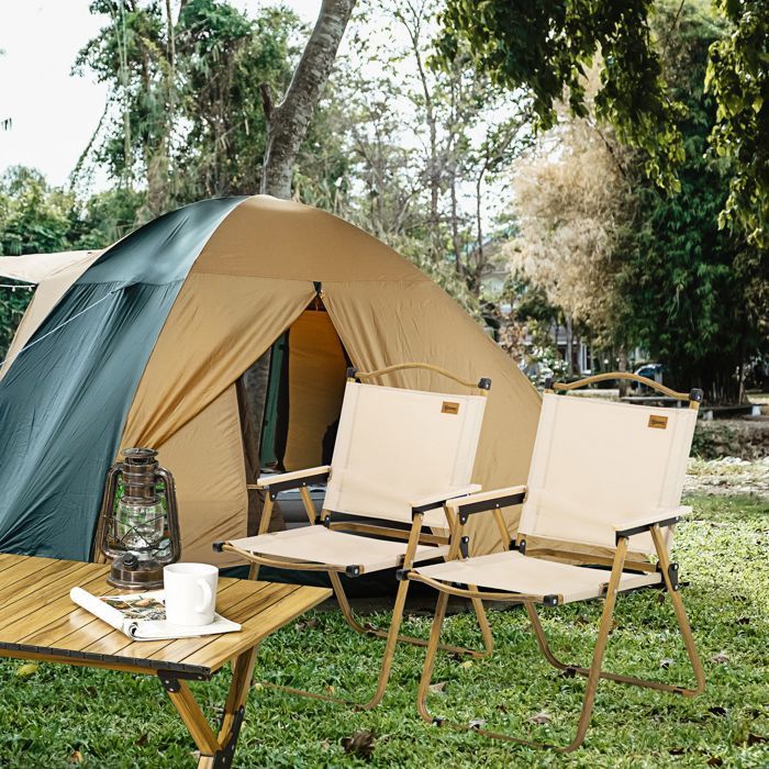 Silla de camping Outsunny - Tela Oxford - 54x59x78cm - Caqui