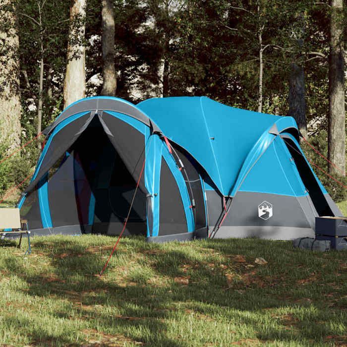 Tenda familiare vidaXL per 8 persone, blu, impermeabile, tipo tipi, tenda, riparo da campeggio, riparo da giardino, tenda da campeggio, riparo 94738