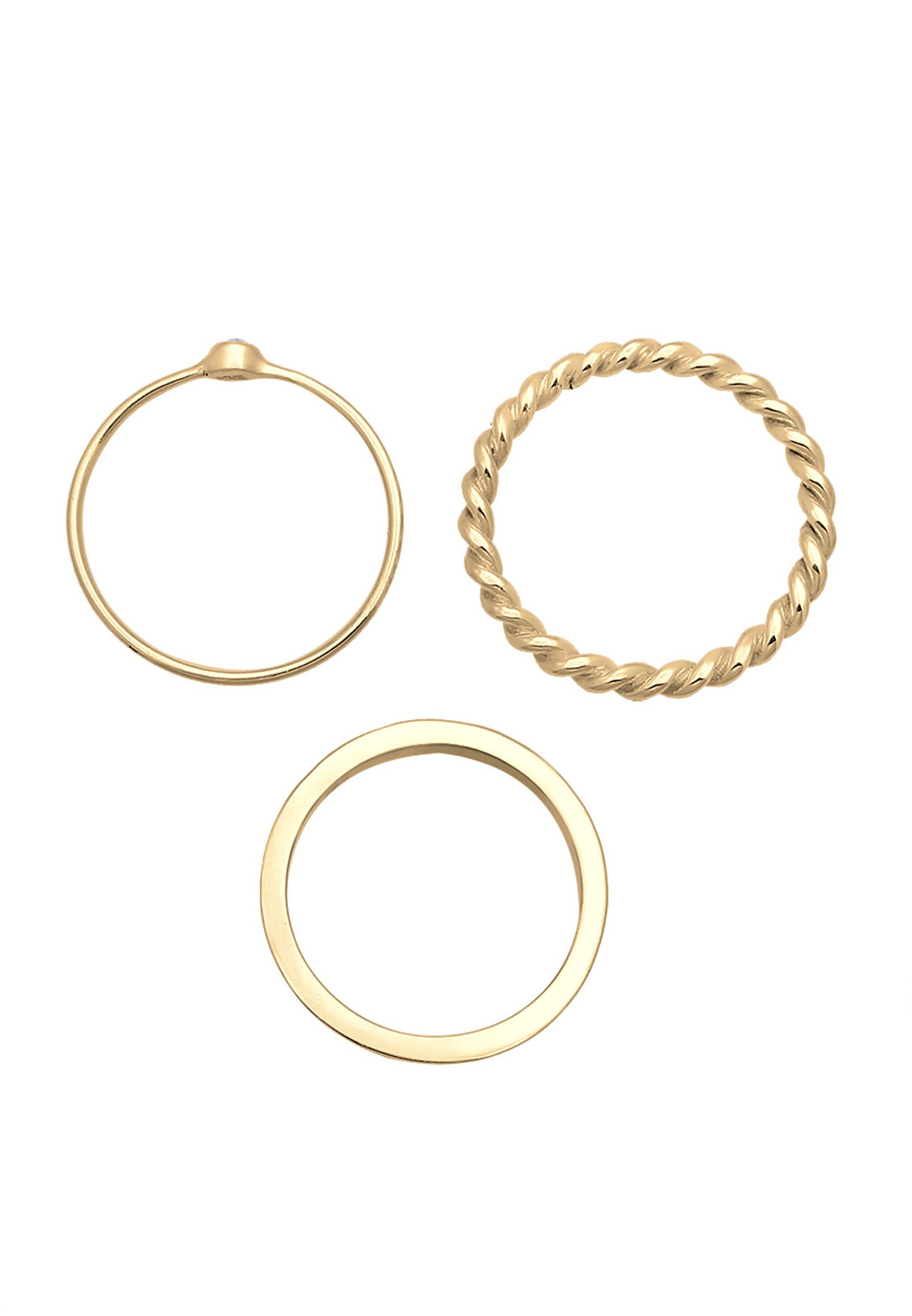 Elli Femmes Set Solitaire Basic Torsadé avec Cristal en argent sterling 925