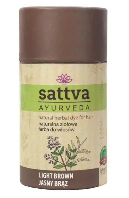 Sattva Ayurveda Naturalna Ziołowa Farba do włosów Jasny Brąz