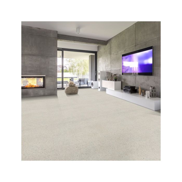 Suelo de linóleo - Efecto granito moteado gris claro - Rollo de 4 m x 2 m