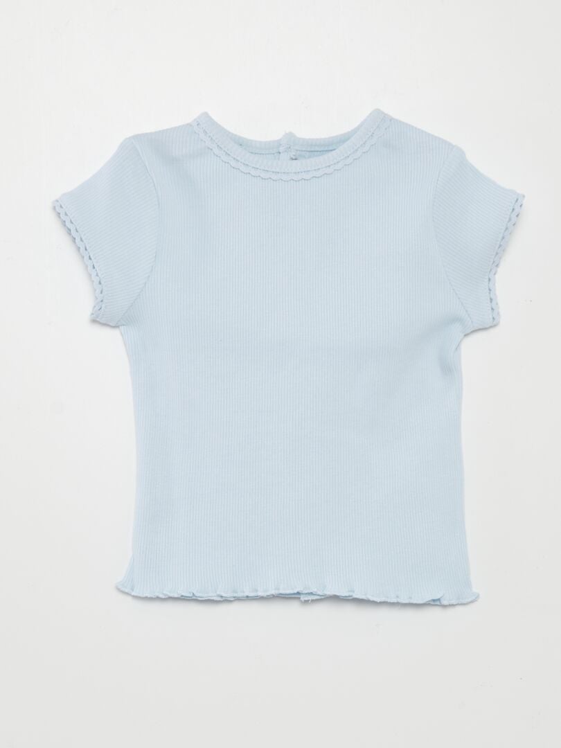 Camiseta de canalé - AZUL