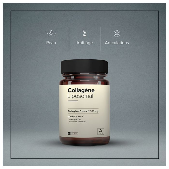 A-Lab Liposomales Kollagen 300 mg Anti-Aging Hydratation Gelenke Verbesserte Absorption 60 Kapseln