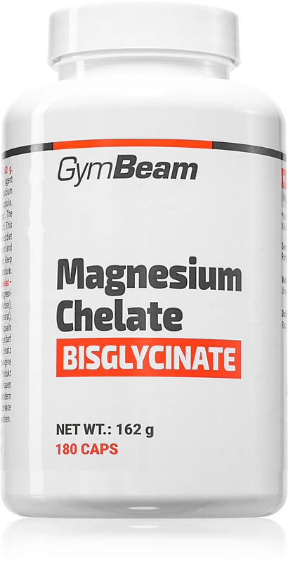 GymBeam Magnesium Chelaat Bisglycinaat voedingssupplement capsules voor effectieve magnesiumsuppletie.
