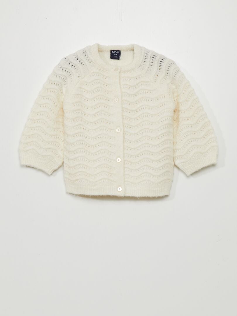 Gilet en maille à motifs - BLANC