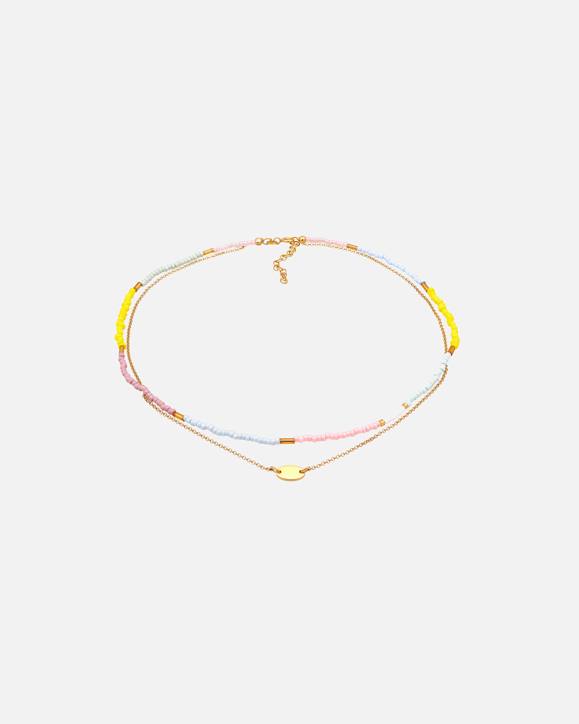 Elli Femmes choker couches perles pastel en argent sterling 925 plaqué or