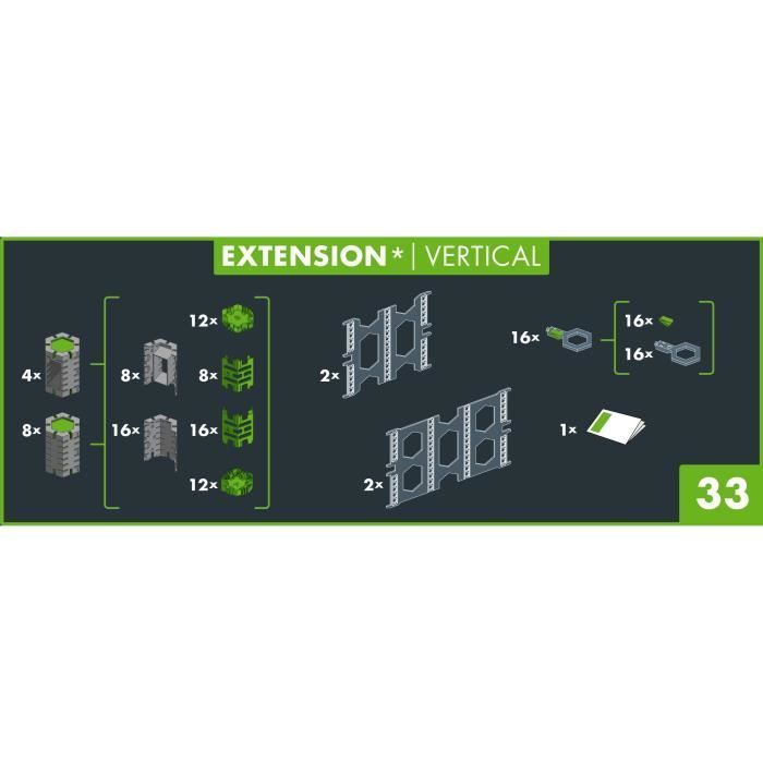 GraviTrax PRO Set d'extension Vertical, 33 pièces, Circuit de billes, Dès 8 ans, 22427, Ravensburger