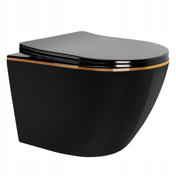 Misa Wc Carlo Mini Rea Rimless Flat Black Gold Edge