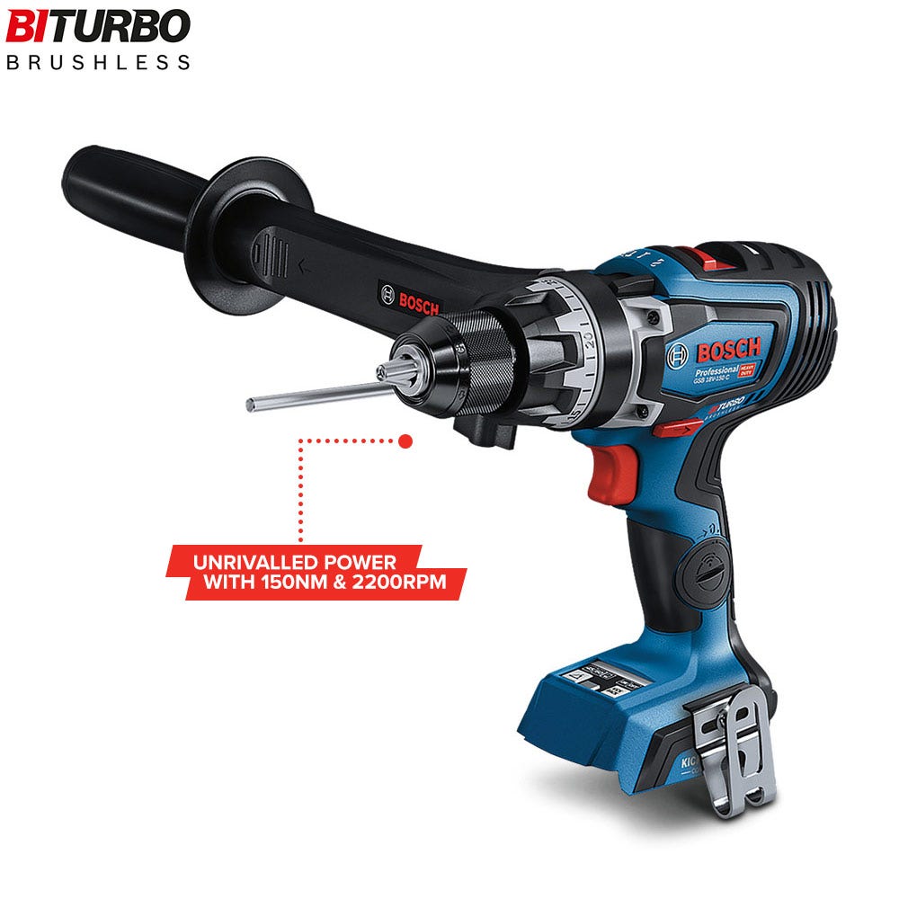 Mașină de găurit cu impact BOSCH 18V BITURBO fără perii 13mm GSB 18V-150 C 0615990M9U
