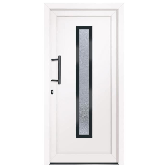 vidaXL Porte d'entrée Blanc 98x200 cm PVC 3157075