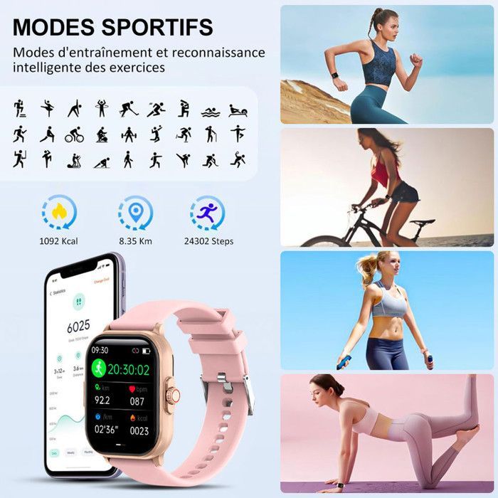 Reloj inteligente para mujer con llamadas Bluetooth - Reloj inteligente de fitness con ECG de 2,01