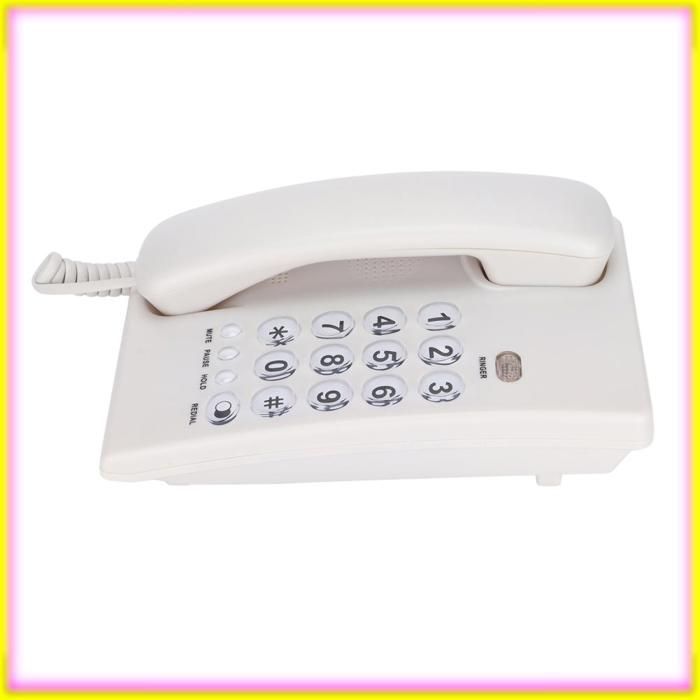Keenso KXT504 Desk Phone, Corded Desk Phone, Multifunctional Landline Phone with Large Buttons for GPS, White