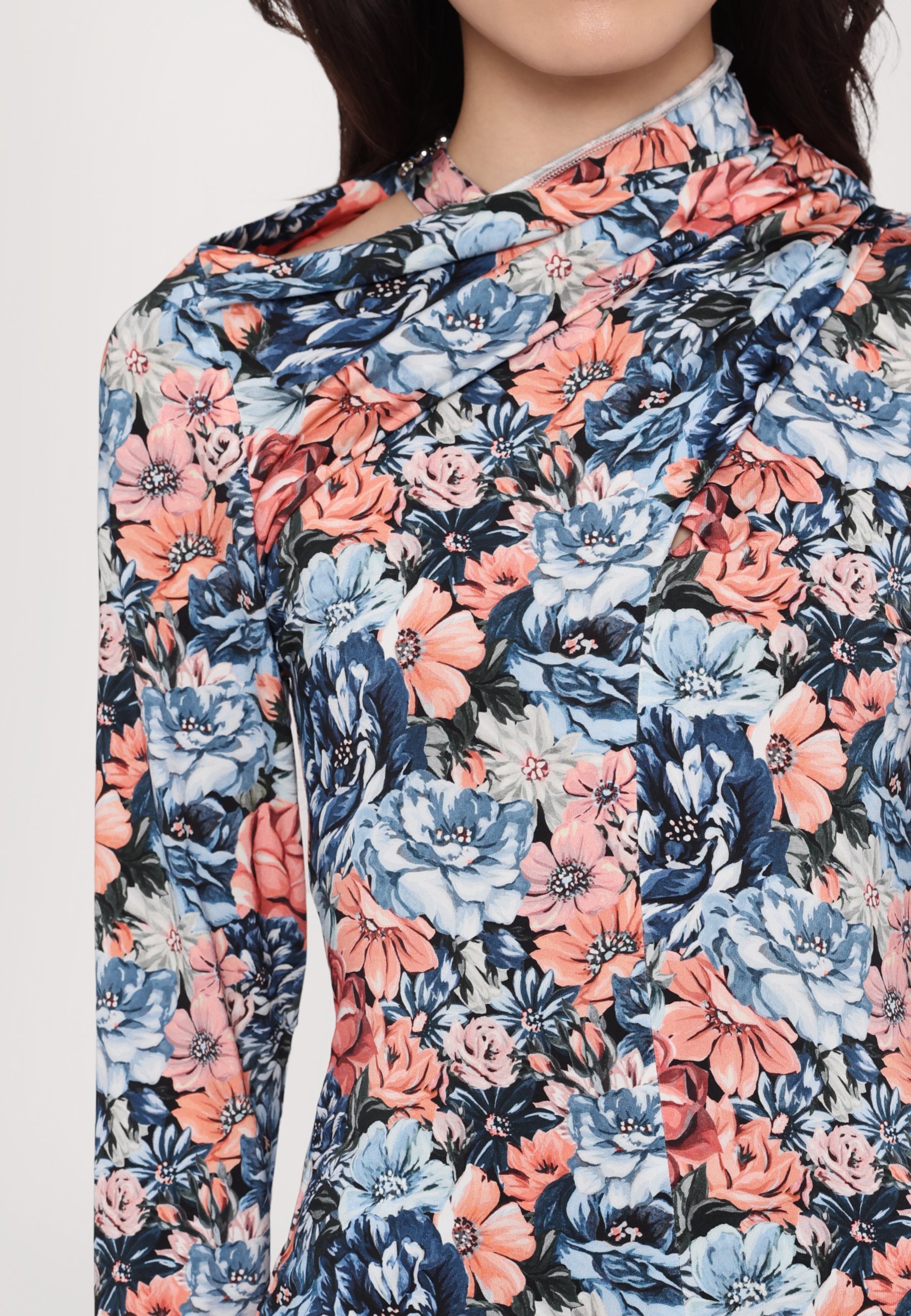 Blusa de manga comprida Rabanne - tapeçaria inglesa/rosa/azul/verde