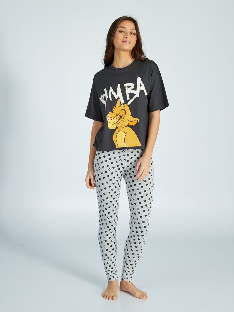 Pijama comprido Simba - 2 peças - PRETO