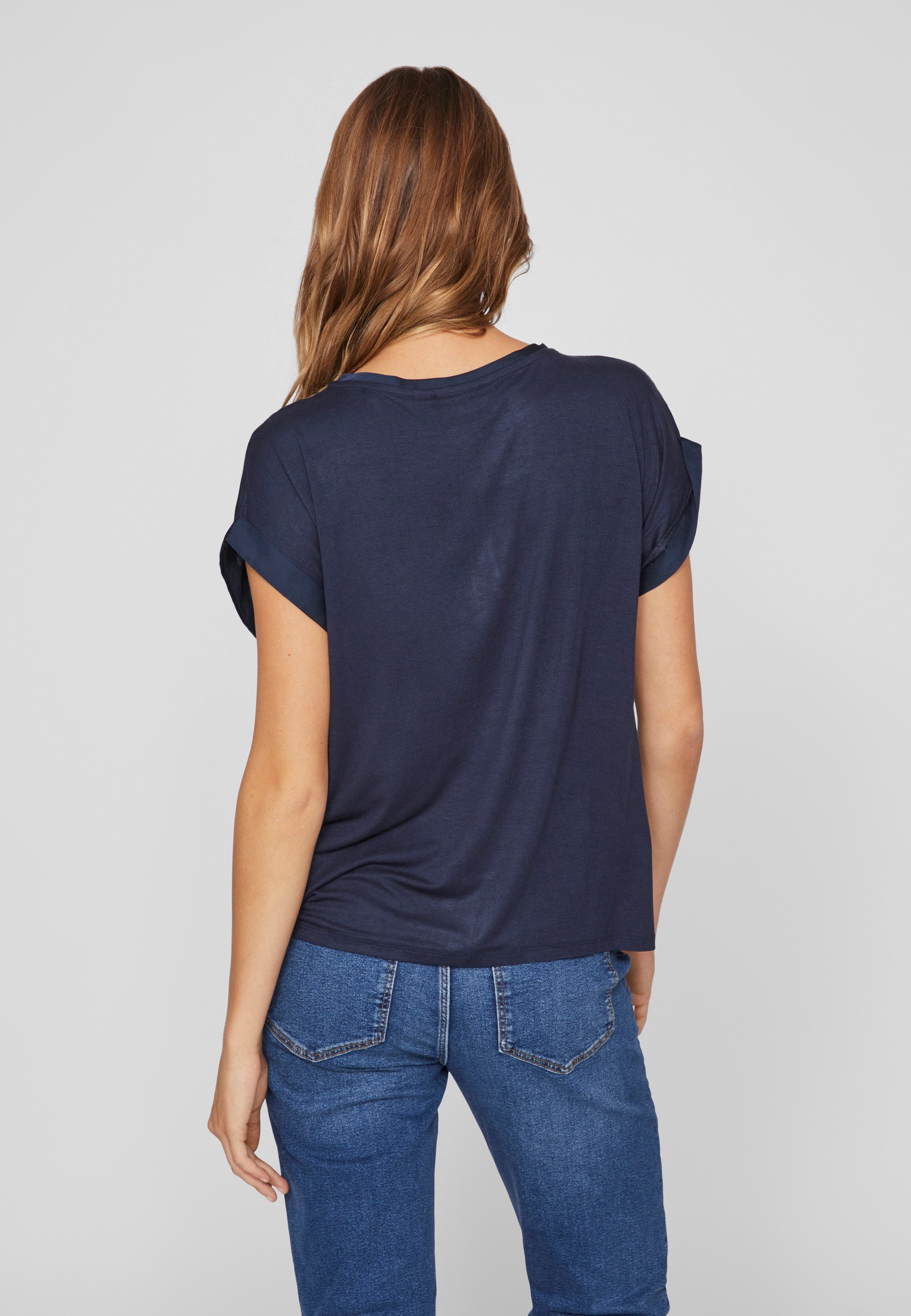 VILA VIELLETTE - Top - blazer azul marinho