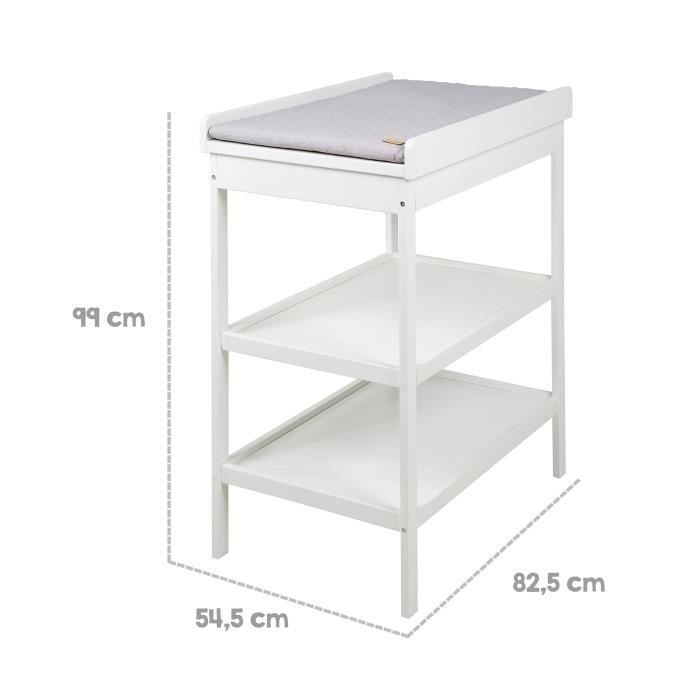 ROBA Table à Langer + Matelas à Langer gris piqué 