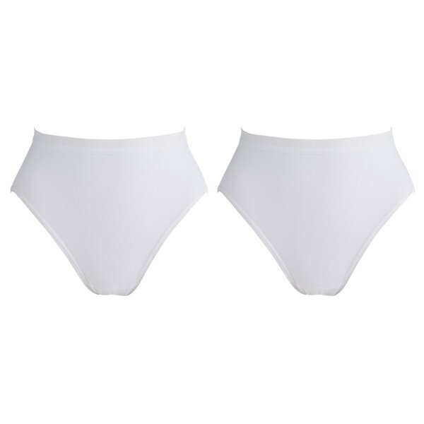 Dámske nohavičky Kruidvat Cotton Stretch High Leg<br>biele, veľkosť XL, 2 kusy