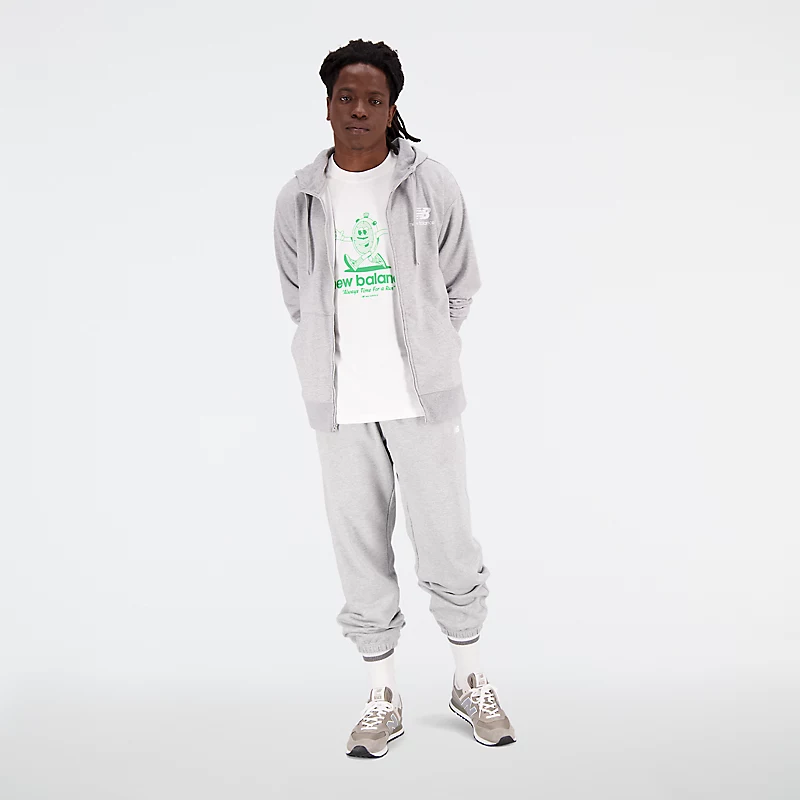 Ανδρικό τζάκετ Essentials Terry με λογότυπο Stacked – ΑΘΛΗΤΙΚΟ ΓΚΡΙ