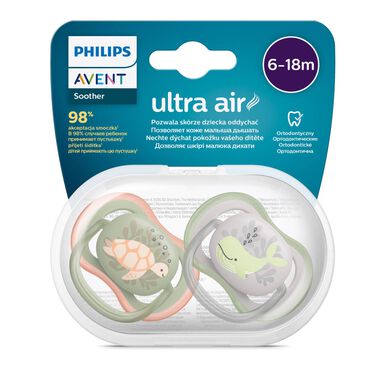 Philips Avent Chucha Ultra Air knupītis 6-18M zēniem, 2 gab., 2 gab.