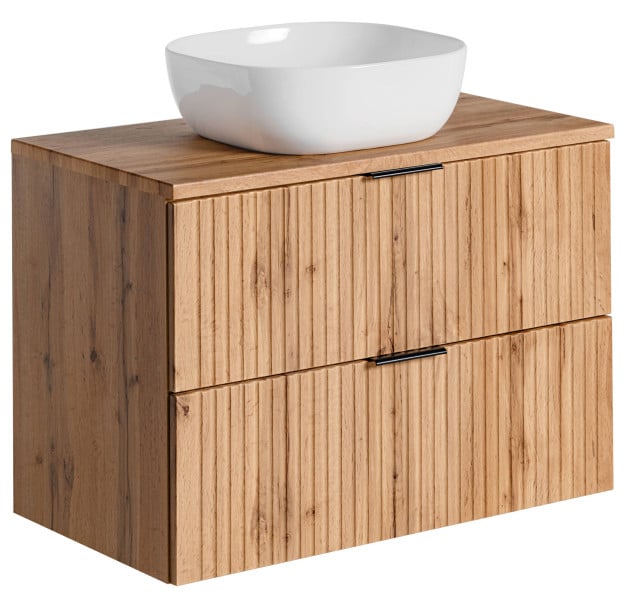 Szafka 80 cm ADEL OAK z umywalką SMILE