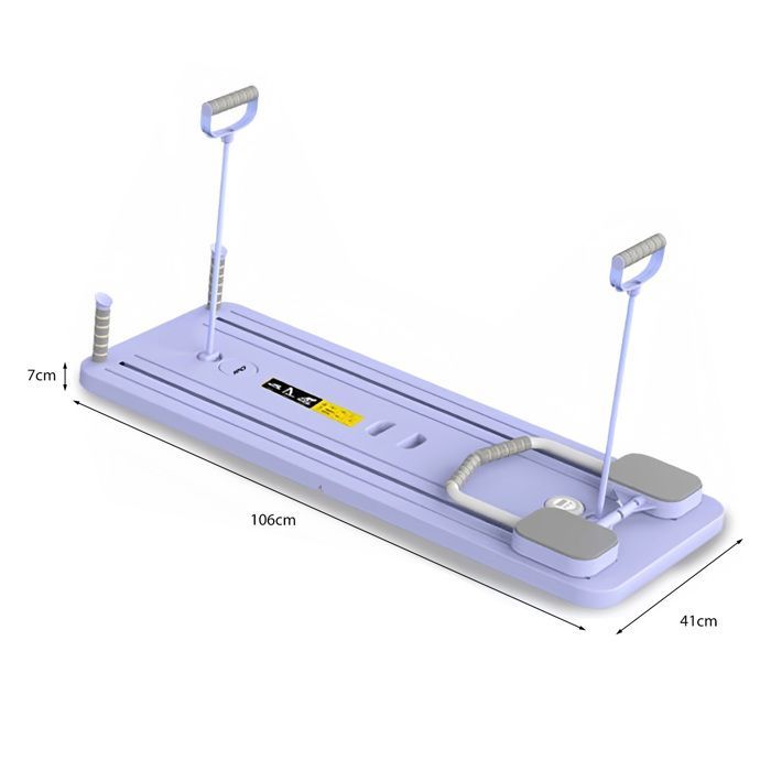 Pilates Reformer con ruota addominale a rimbalzo automatico e timer, macchina multifunzione pieghevole per addominali.