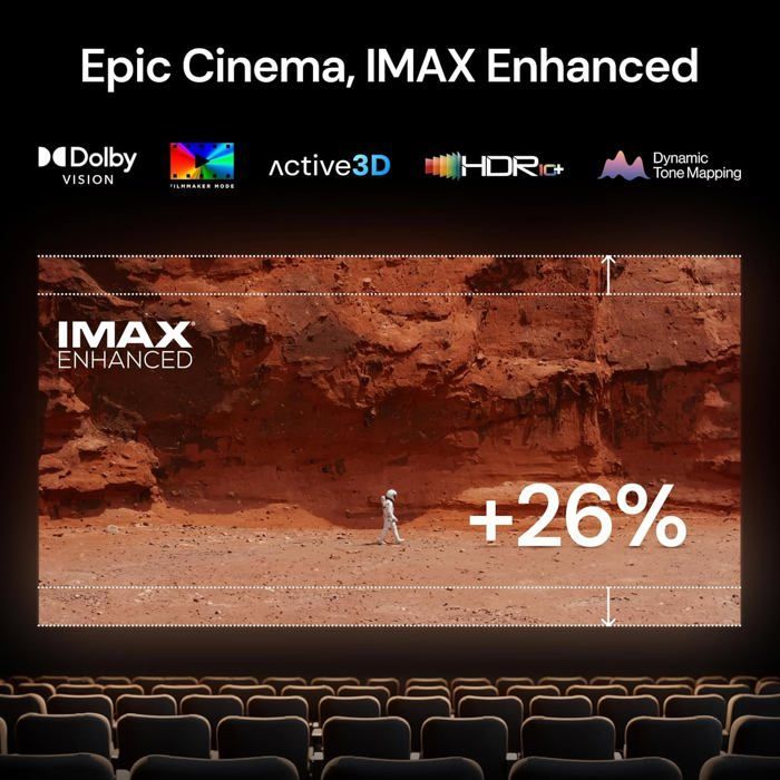 StreamMaster Plus2 Projecteur Laser Triple, 2× Plus Rapide, 4K UHD, Faible Latence 4 ms, IMAX, Dolby Vision & Atmos, Smart Home