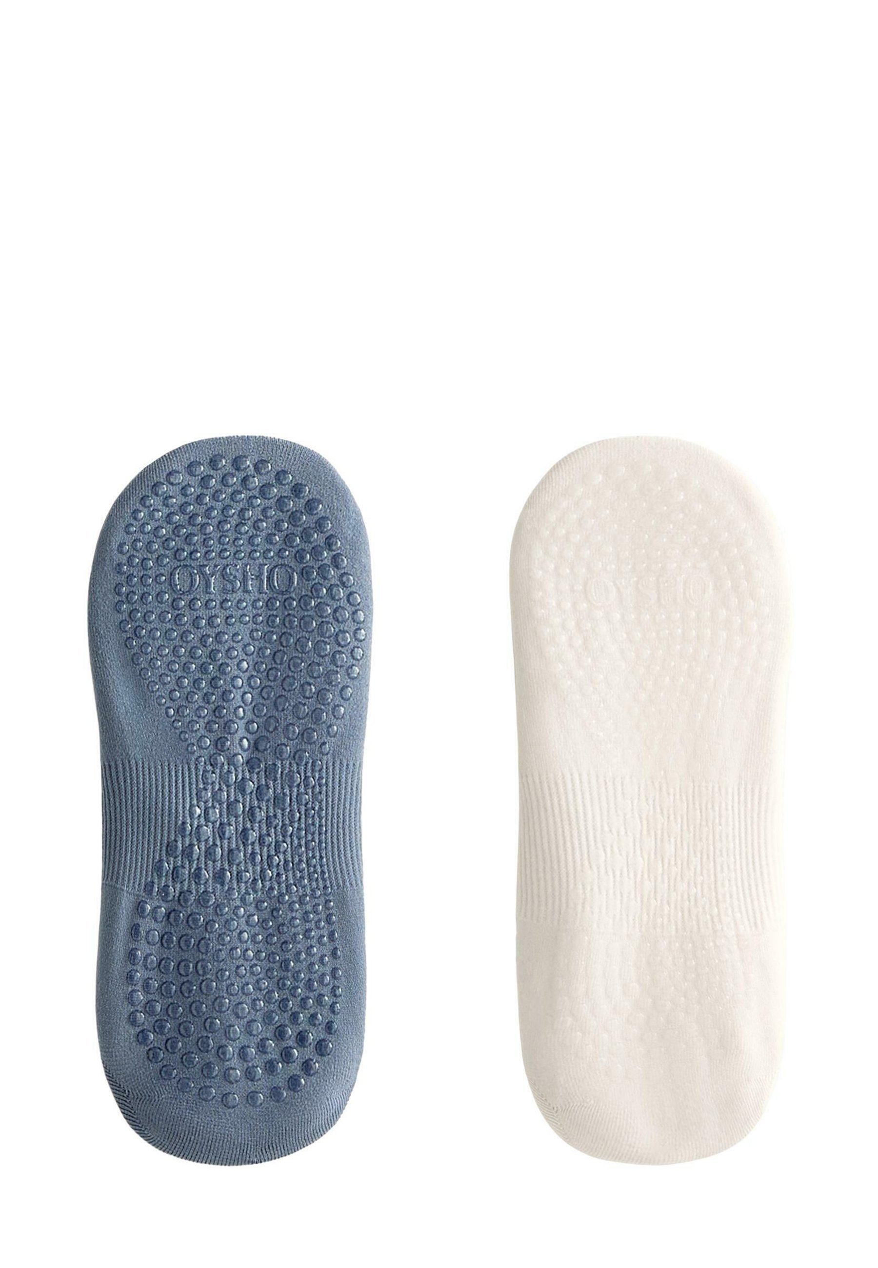 OYSHO 2 PAAR POLYAMIDE MIX YOGA- EN PILATESSOKKEN MET PARALLELLE BANDJES - Sneakersokken - blauw denim