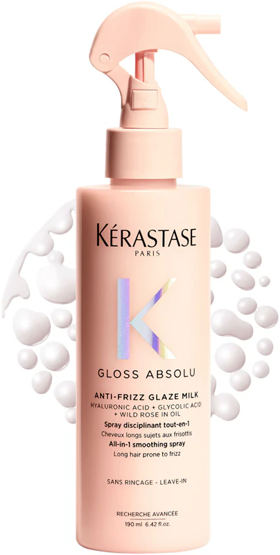 Kérastase Gloss Absolu Anti-Frizz Glaze Milk spray leave-in para brilho e maciez