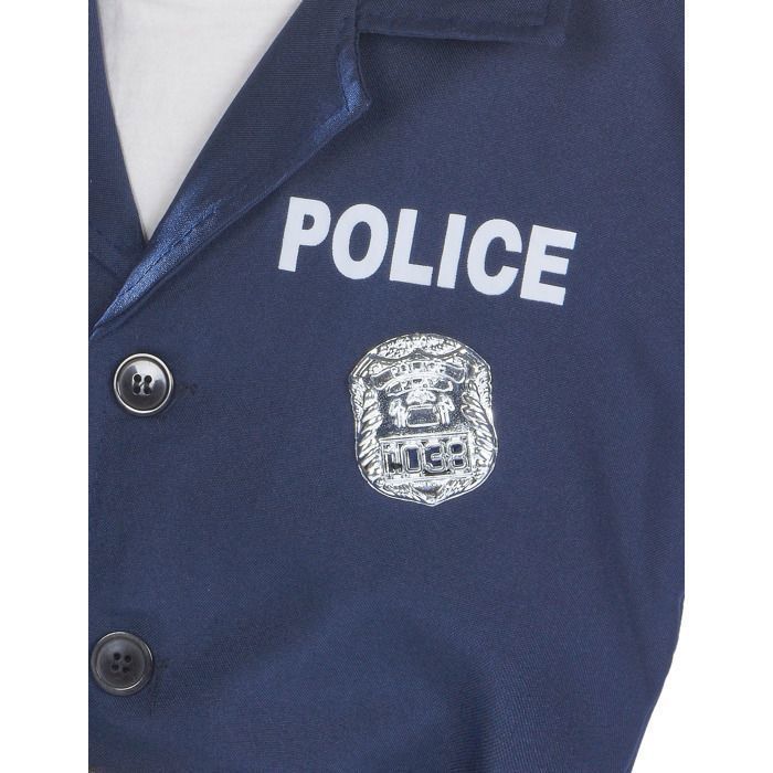 Deluxe police officer costume for boys - 167740 - Black and multicoloured - Cap, jacket, trousers, belt