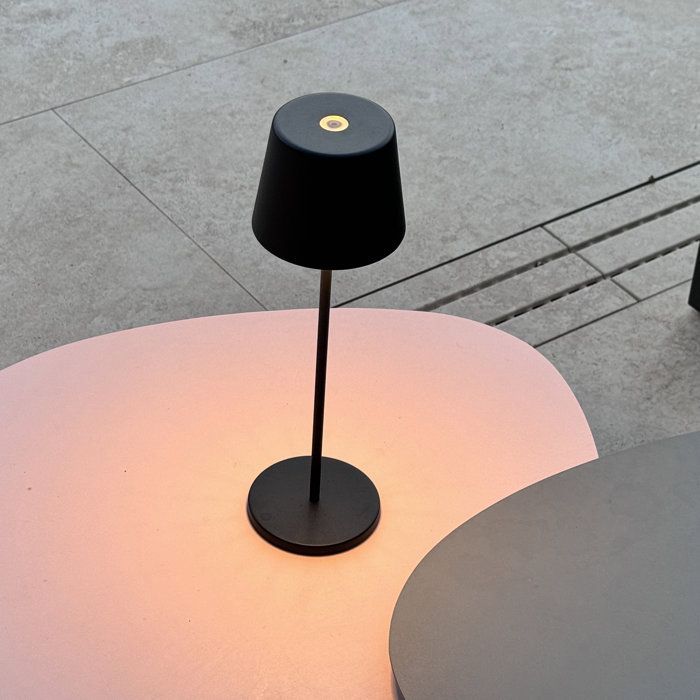 Lampada da tavolo wireless - LUMISKY - KELLY BLACK - Alluminio nero - LED bianco dimmerabile - Ricaricabile - H38 cm