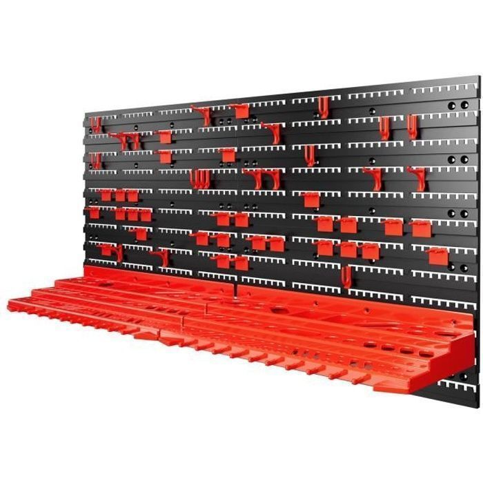 Panel de pared MONZANA® de 54 piezas para almacenamiento de herramientas, soportes de plástico para herramientas para la organización del taller de bricolaje.