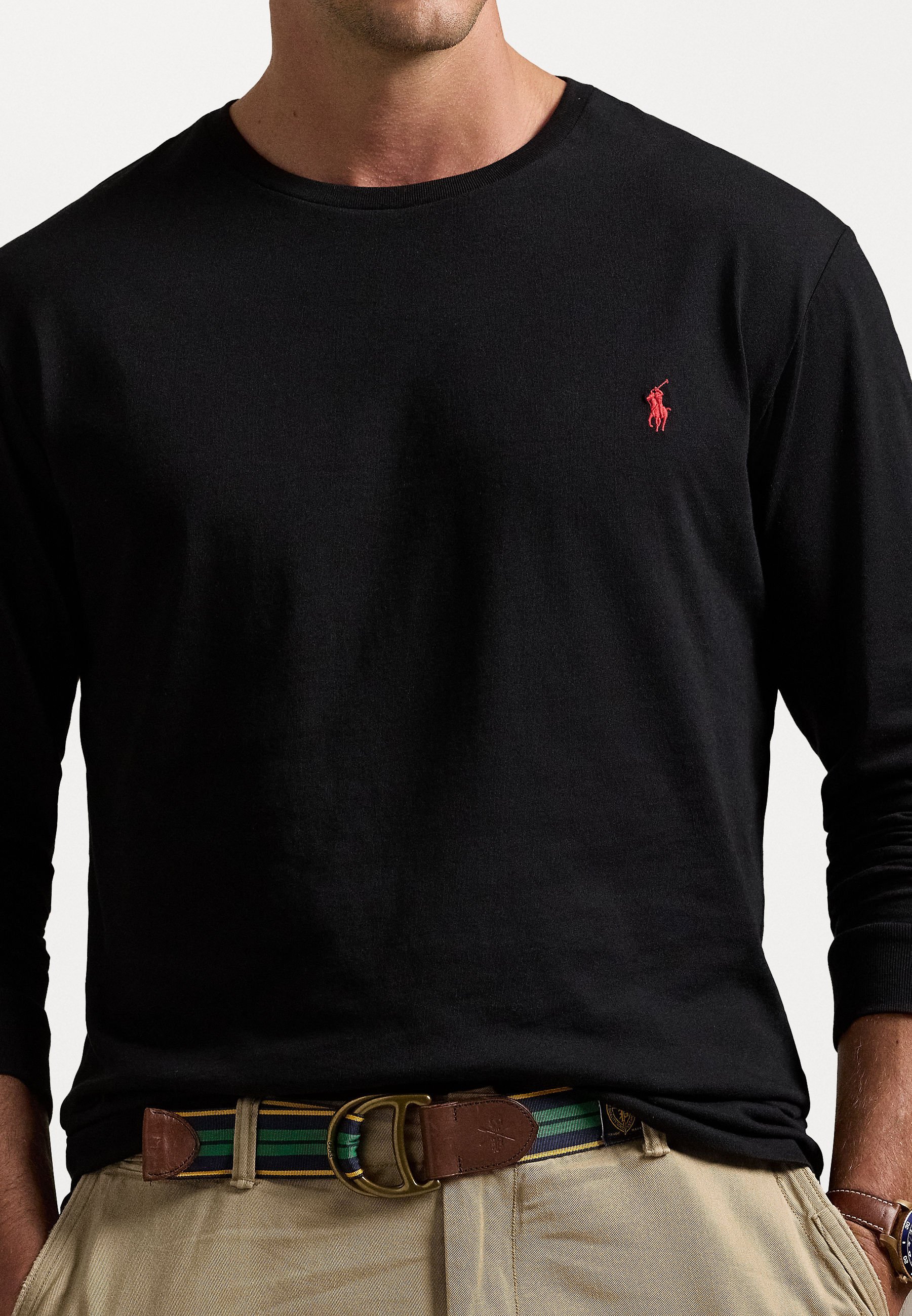 Polo Ralph Lauren Big & Tall CLASSIC FIT JERSEY T-SHIRT A MANICHE LUNGHE - Maglia a maniche lunghe - nera