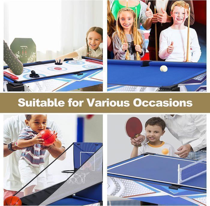 5-in-1 Multi-Game Table for Children, Table for Hockey, Billiards, Basketball, Table Tennis, Archery, Gifts for Children, 92x46x73cm