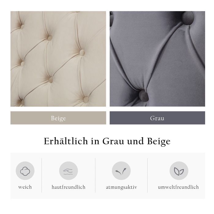 Letto contenitore - TKOPY - Letto matrimoniale per adulti 180x200 cm, letto imbottito con rete a doghe e vano contenitore, velluto grigio