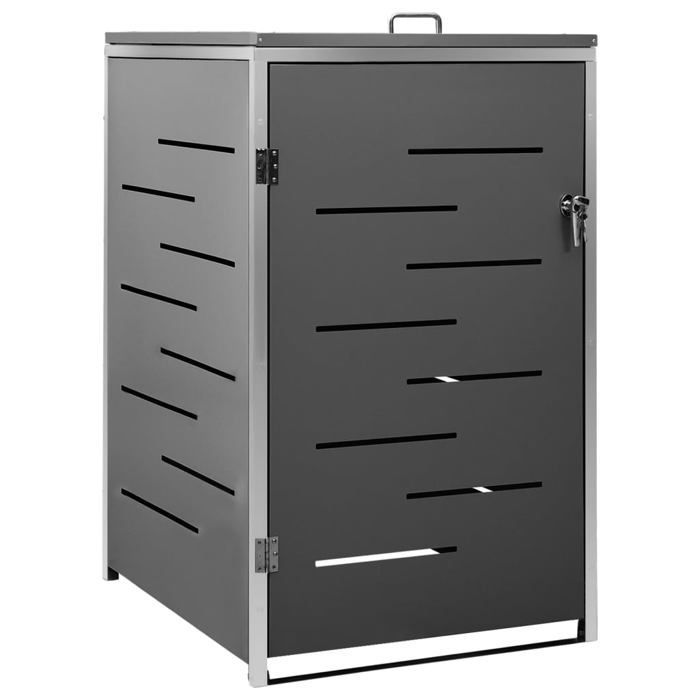 Abri pour poubelle-Cache poubelles 69x77,5x112,5 cm Inox 391560