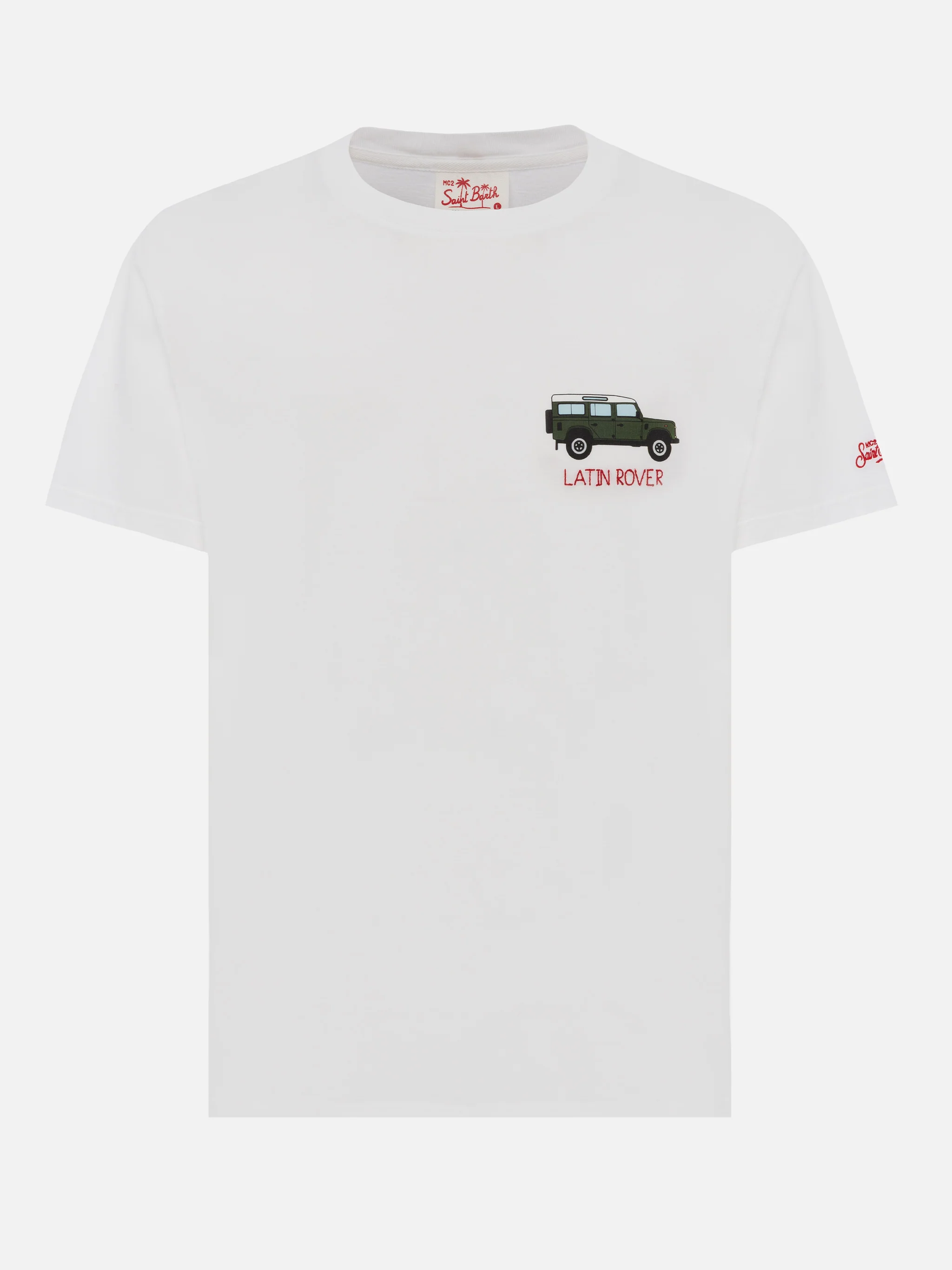 Heren katoenen T-shirt met Latin Rover-borduurwerk