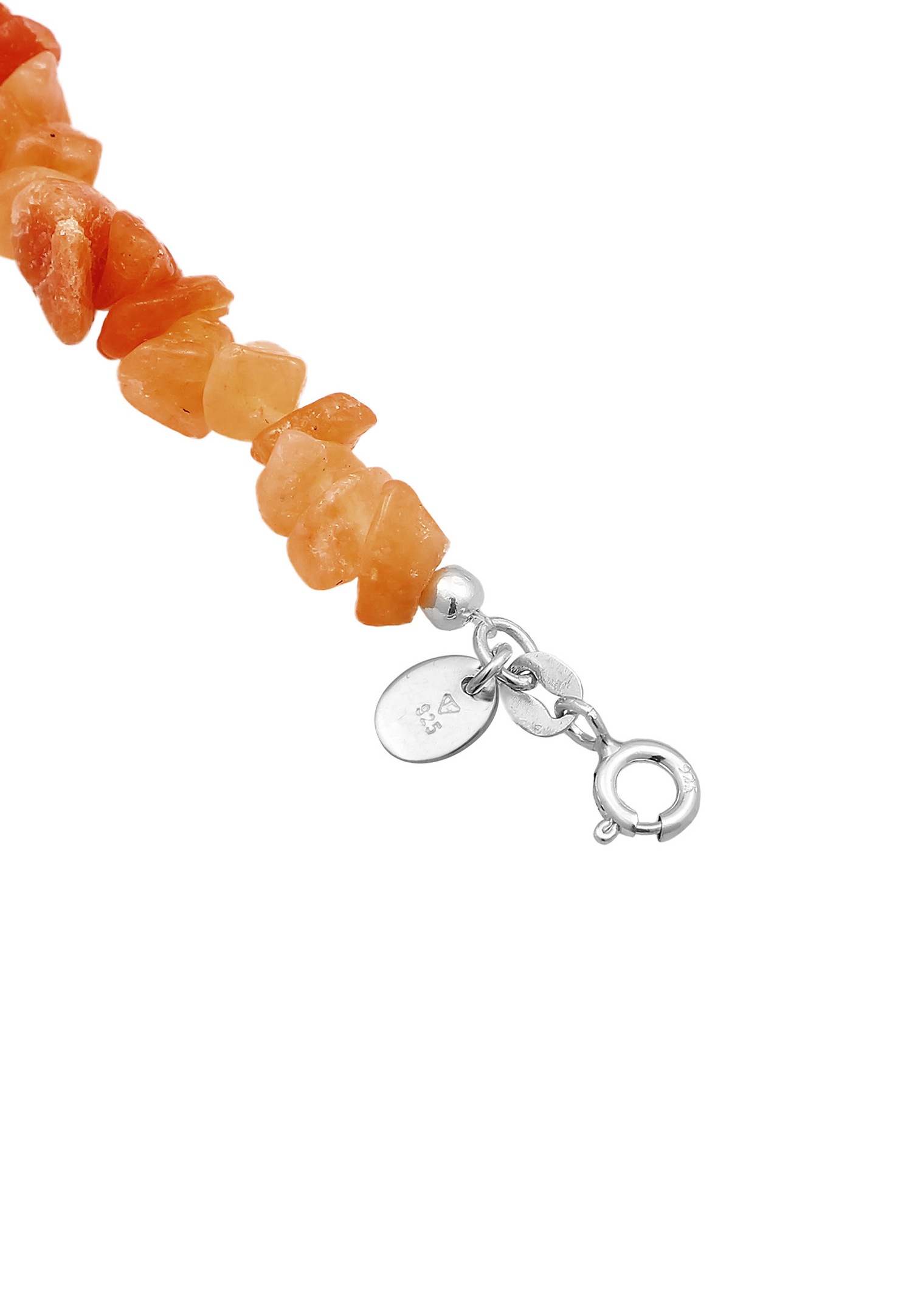 Elli PREMIUM Elli PREMIUM Collier Femmes Perle de galets Nature avec Aventurine Marron en argent sterling 925