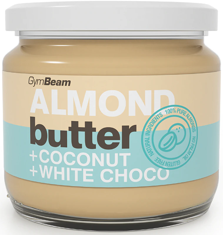 GymBeam Mandelbutter mit Kokosnuss und weißer Schokolade