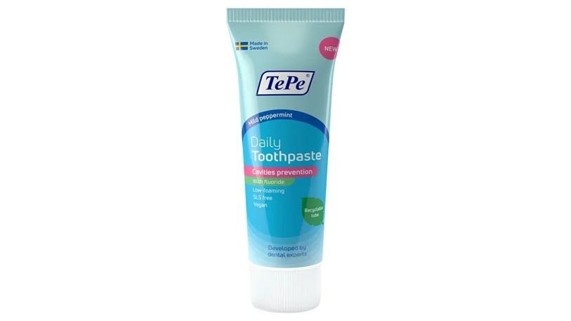 Dentifrice TEPE Tepe pour usage quotidien 75 ml, parfum délicat